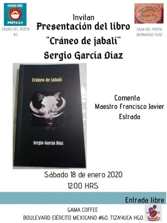 Presentación del libro Cráneo de jabalí de Sergio García Díaz