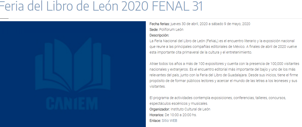 Feria del libro de León 2020